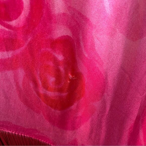 NWT MIRAE Belle Desert Rose Dress fringe hem print slip Revolve 42 10 - Picture 12 of 12